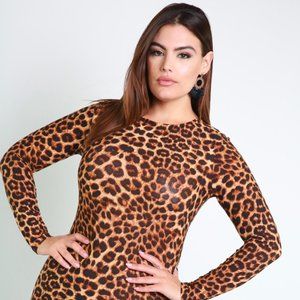 Rebdolls "The Key" Leopard Bodycon Midi Dress